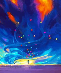 Tornado And Balloons Diamond Paintings