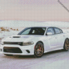 White Dodge Hellcat Diamond Paintings