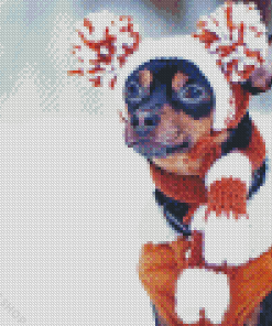 Adorable Winter Dog Diamond Paintings