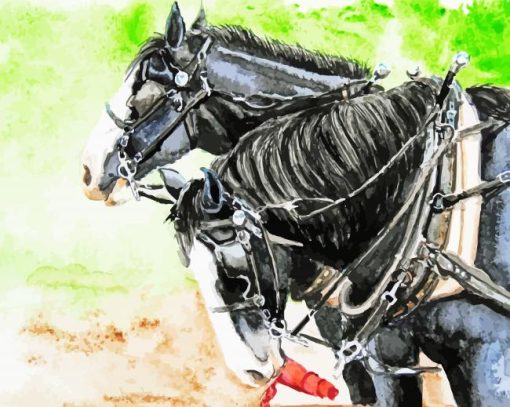 Workhorses Art Diamond By Paintings