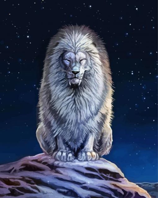 Aesthetic White Lion Art Diamond Paintings