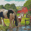 Barn Horses Diamond Paintings