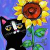 Cat And Sunflower Diamond Paintings