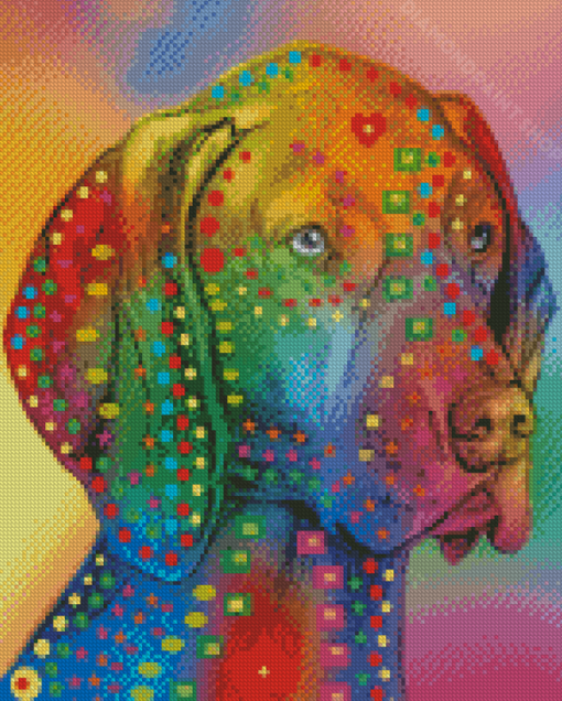 Colorful Pointer Dog Diamond Paintings