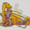 Dragon With Books Diamond Paintings