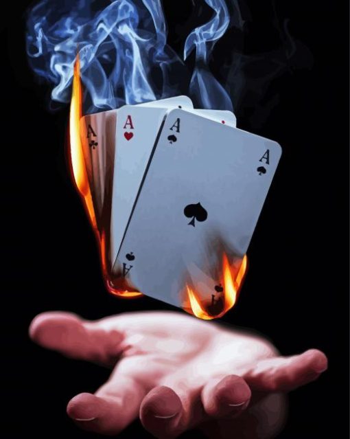 Flamming Deck Of Cards Diamond Paintings