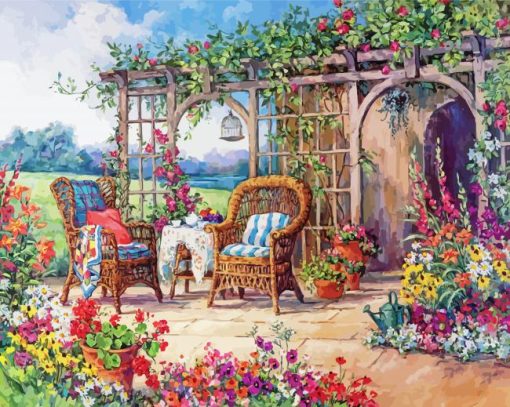 Floral Pergola Garden Diamond Paintings