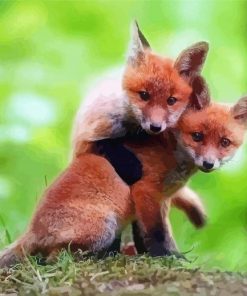 Fox Cubs Diamond Paintings