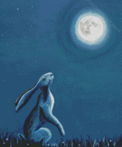 Hare And Moon Art Diamond Paintings