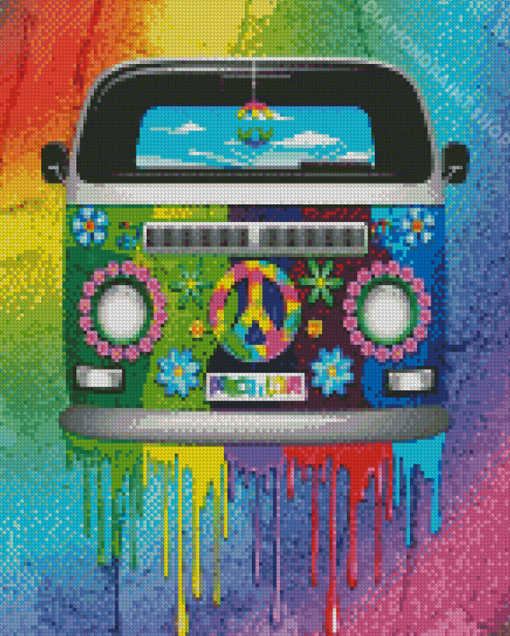 Hippie Van Colorful Diamond Paintings