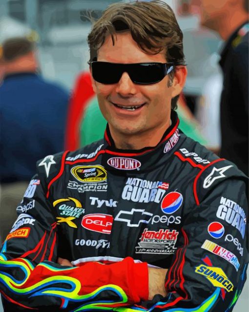 Jeff Gordon With Glasses Diamond Paintings