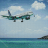 Landing At Maho Beach Diamond Paintings