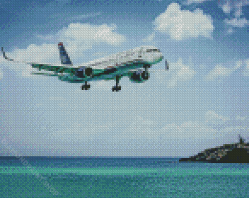 Landing At Maho Beach Diamond Paintings