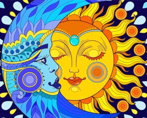 Moon And Sun Diamond Paintings