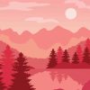 Pink Landscape Diamond Paintings