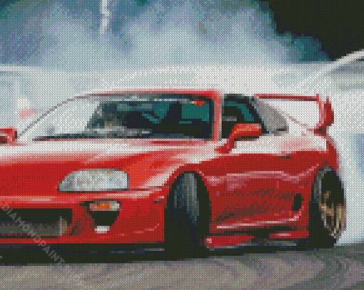 Red Jdm Car Diamond Paintings