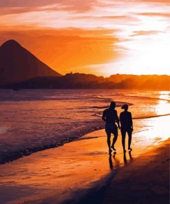 Romantic Beach Walk Diamond Paintings