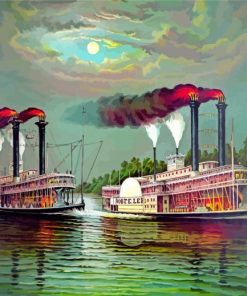 Steamboat Art Diamond Paintings