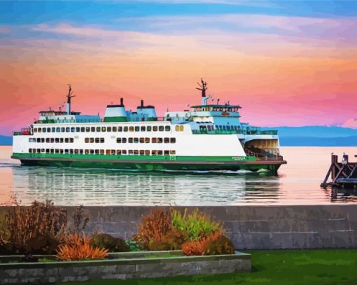 Washington Ferry In The Sea Diamond Paintings