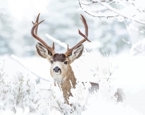 Winter Deer Animal Diamond Paintings