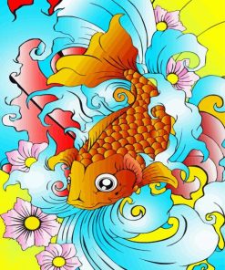 Adorable Japanese Fish Art Diamond Paintings