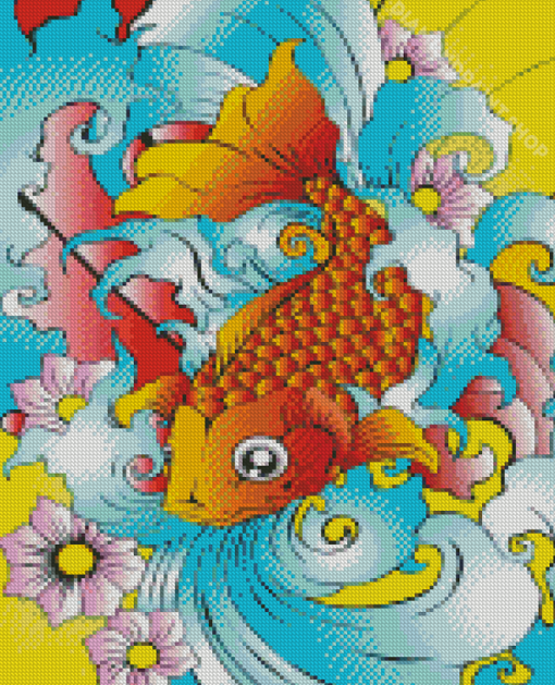 Adorable Japanese Fish Art Diamond Paintings