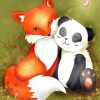 Aesthetic Panda And Fox Diamond Paintings