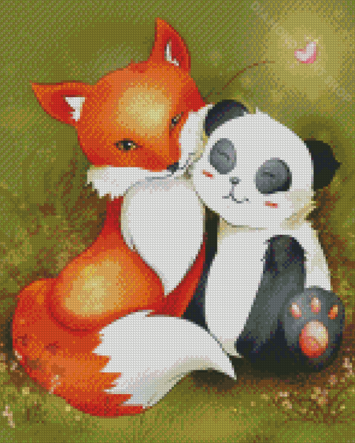 Aesthetic Panda And Fox Diamond Paintings