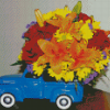 Flowers And Car Diamond Paintings