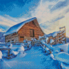 Cabin Landscape Snow Diamond Paintings