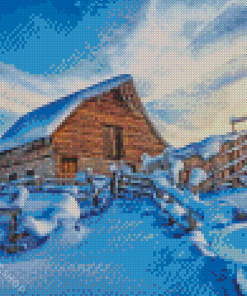 Cabin Landscape Snow Diamond Paintings