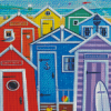 Colorful Beach Huts Diamond Paintings