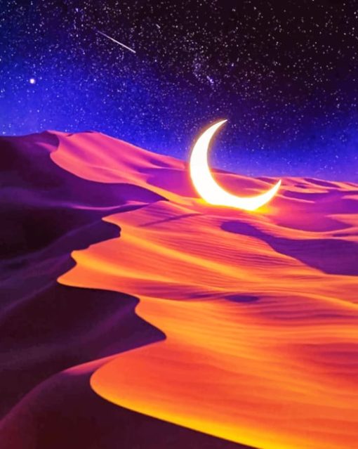 Crescent Moon Desert Diamond Paintings