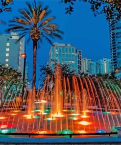 Fort Lauderbale Water Fountain Diamond Paintings