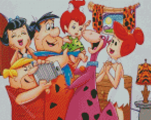 Fred Flintstone Family Diamond Paintings