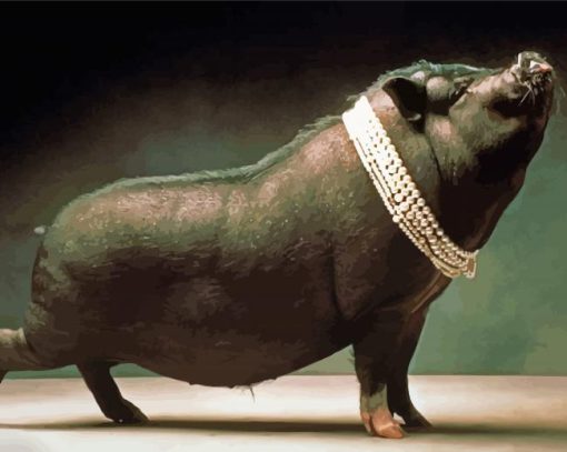 Funny Black Pig Diamond Paintings