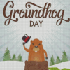 Groundhog Day Illustration Diamond Paintings