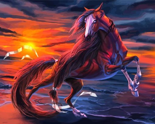 Horse Fantasy Sunset Diamond Paintings