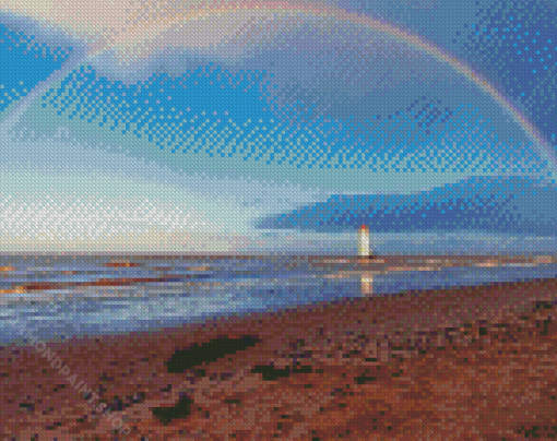 Lighthouse With Rainbow Diamond Paintings