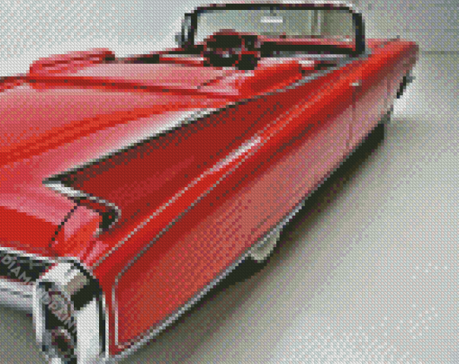 Red Classic Cadillacs Car Diamond Paintings