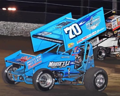 Blue Sprint Car Diamond Paintings