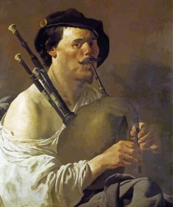 Vintages Bagpipe Player Diamond Paintings