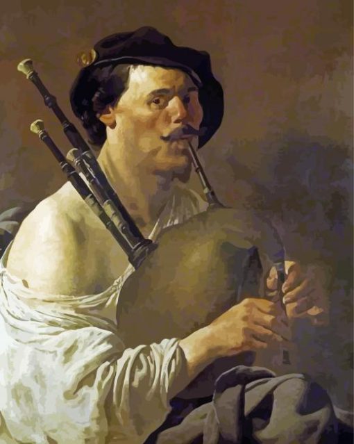 Vintages Bagpipe Player Diamond Paintings