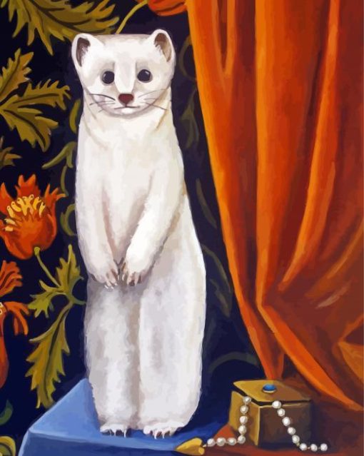 Adorable White Mink Diamond Paintings