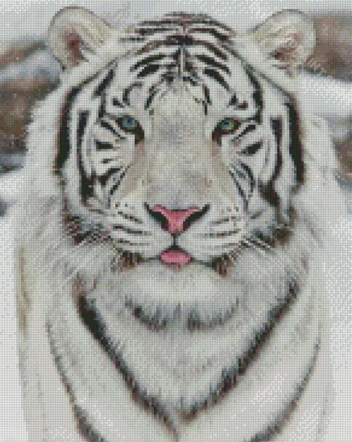 White Seberin Tiger Diamond Paintings