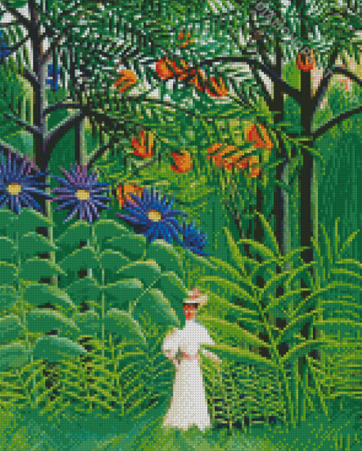 Woman In Orange Grove Diamond Paintings