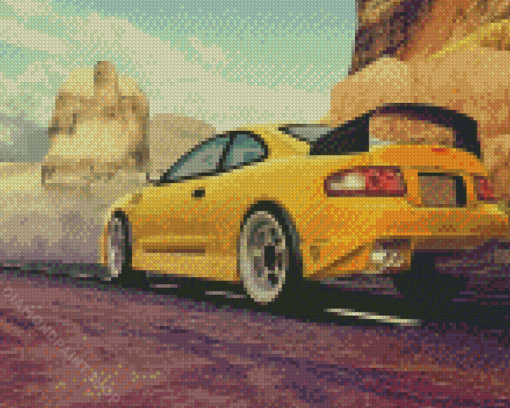 Yellow Jdm Car Diamond Paintings