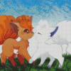 Alolan Vulpix And Vulpix Pokemon Diamond Paintings