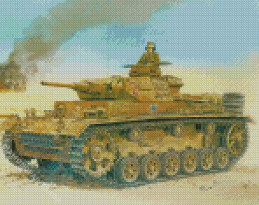 Army Tanks In The Desert War Diamond Paintings