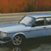 Blue Volvo 240 Saloon Car Diamond Paintings